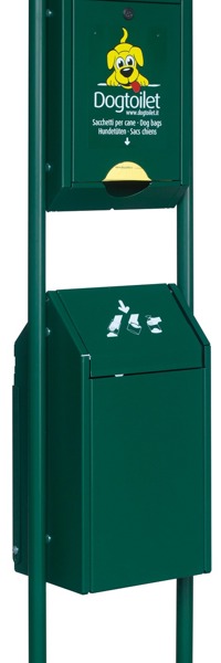 Dispenser sacchetti per cani modello DOGTOILET Standard con bidoncino